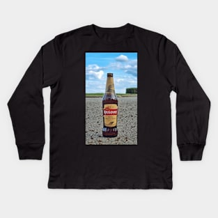 Refreshing Summer Beer with Blue Sky in the Background Kids Long Sleeve T-Shirt